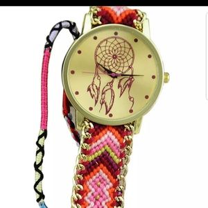 Dream catcher face bracelet watch with box.